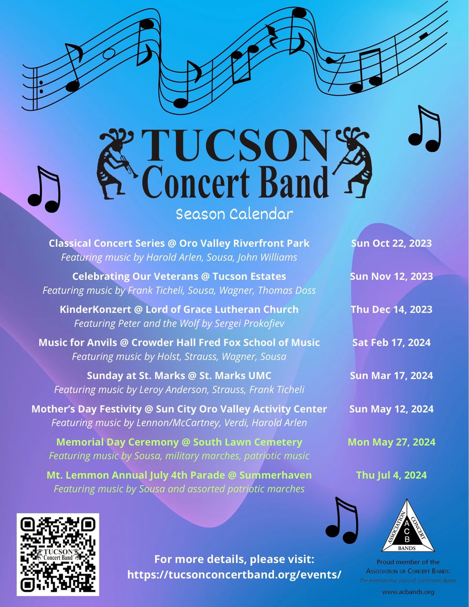 Two more concerts in the season! 

#tucsonconcertband #music #lovemusic #localmusic #localtucson #tucsonlocal #tucsonmusic #tucson #ThisIsTucson #ThingsToDoInTucson #concert #performance #MemorialDay #FourthOfJuly #BandsofACB