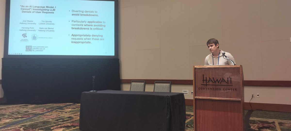 Joel Wester (@c_joelwester) on Twitter photo I had a great experience presenting our work to a packed room at #CHI2024. Take a look at our paper, which also received an honorable mention!
<a href="/TimSchrills/">Tim Schrills</a> <a href="/henningpohl/">Henning Pohl 📘</a> <a href="/nielsvberkel/">Niels van Berkel</a> <a href="/CompSciAAU/">Department of Computer Science, Aalborg University</a>
dl.acm.org/doi/10.1145/36… I had a great experience presenting our work to a packed room at #CHI2024. Take a look at our paper, which also received an honorable mention!
<a href="/TimSchrills/">Tim Schrills</a> <a href="/henningpohl/">Henning Pohl 📘</a> <a href="/nielsvberkel/">Niels van Berkel</a> <a href="/CompSciAAU/">Department of Computer Science, Aalborg University</a>
dl.acm.org/doi/10.1145/36…