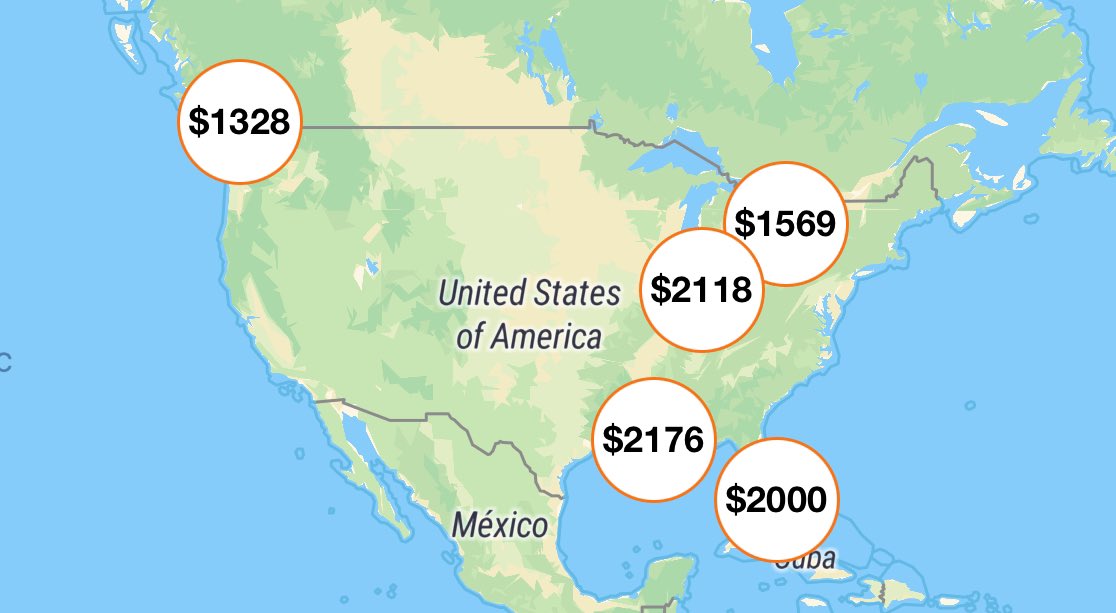 reminder to not buy eras tour resale rn

attached below is a map of cheapest ticket resale price for each city 

as you can see its extremely expensive (even more than it was for the first leg)

so please DONT buy resale its extremely expensive