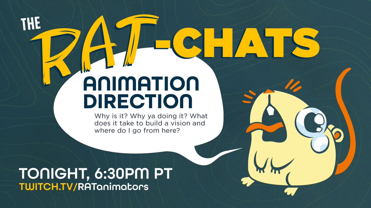 ICYMI (aka: If you aren't in our Discord): We've got a stream happening TONIGHT! Join as RATs Lana and Skylar chat with the one and only @lightbombmike about Animation Direction.  Ask questions - get answers! See you soon.