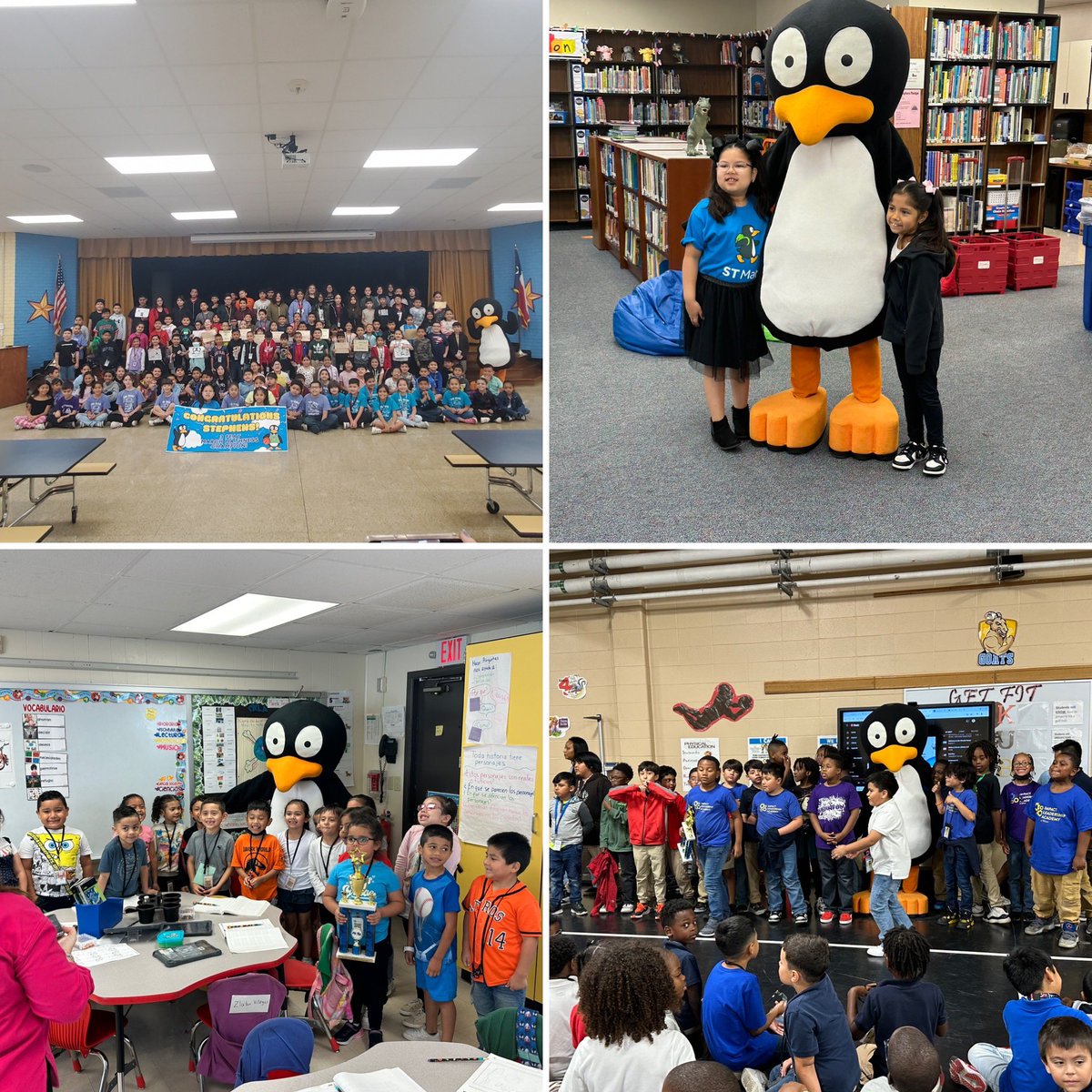 Jiji came to visit some of our Aldine students today. Congrats to students from @JonesECPKK_AISD @Carmichael_AISD @StephensES_AISD @Impact_AISD for winning our ST MATHness competition. @STMath @Mrssmart615 @STARS_902