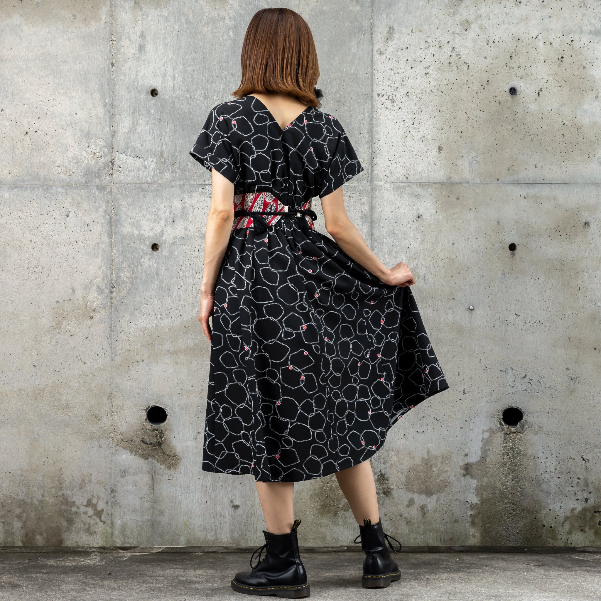 着物リメイク、黒の辻が花、正絹、チュニック、2点おまとめ、ヨウ