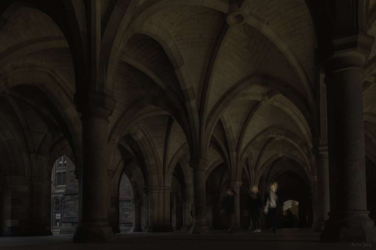 Ghosts in the Glasgow University cloisters #Scotland #HiddenScotland #DiscoverScotland #ScotlandExplore #ScotlandTravel  #Photography #scotland_greatshots #scotlandphotography #Your_Scotland  #UnlimitedScotland #SimplyScotland #ScotlandExplore  #ThisIsScotland