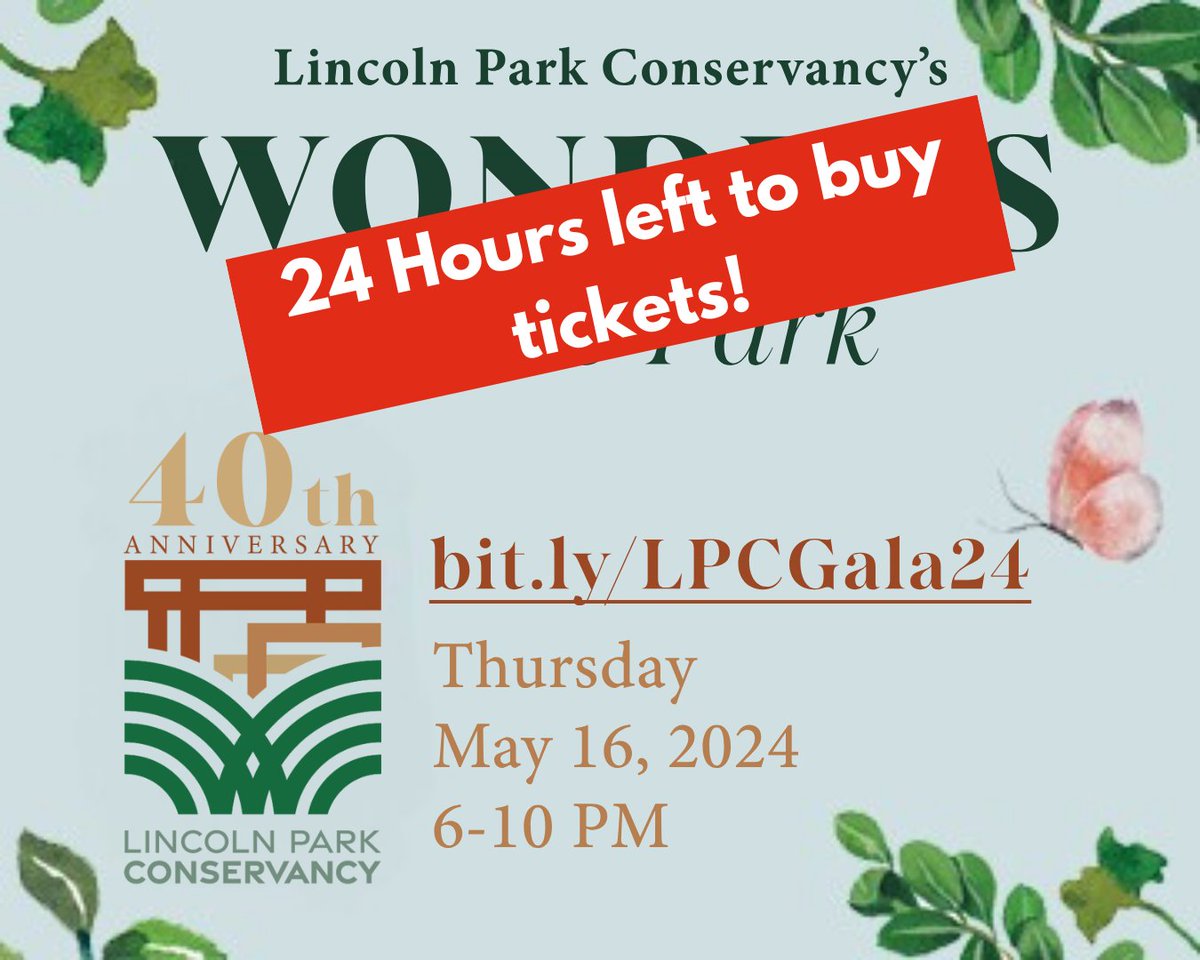 The countdown is on! Only 24 hours left to get your ticket for our unforgettable 40th Anniversary Gala. Let's toast to the past, present, and future of our beloved park 🥂✨ Can't join but want to support? Visit our Gala site - bit.ly/LPCGala24.