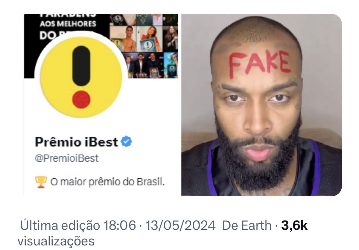 FlorbelaEspanc5's tweet photo. Organização do Prênio iBest retirou Nego Di da disputa por DESQUALIFICAÇÃO devido às Fakes News 
Nem sei como eles estava disputando alguma coisa! 

 https://t.co/auXm5vnCsv https://t.co/3qExGWSBJ9