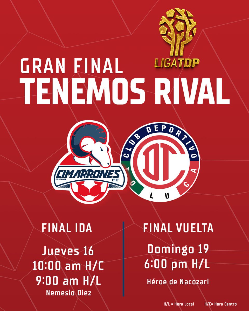 𝙇𝙖 𝙘𝙪𝙚𝙣𝙩𝙖 𝙧𝙚𝙜𝙧𝙚𝙨𝙞𝙫𝙖 𝙝𝙖 𝙘𝙤𝙢𝙚𝙣𝙯𝙖𝙙𝙤 🐏 ¡Ya tenemos rival para La Gran Final de @LigaTDP! 💪🏻🔥 Nos vemos pronto @TolucaFC ¡HAGAMOS VIBRAR EL HÉROE! 🏟️🐏 #PorMásH1storia 🇳🇱