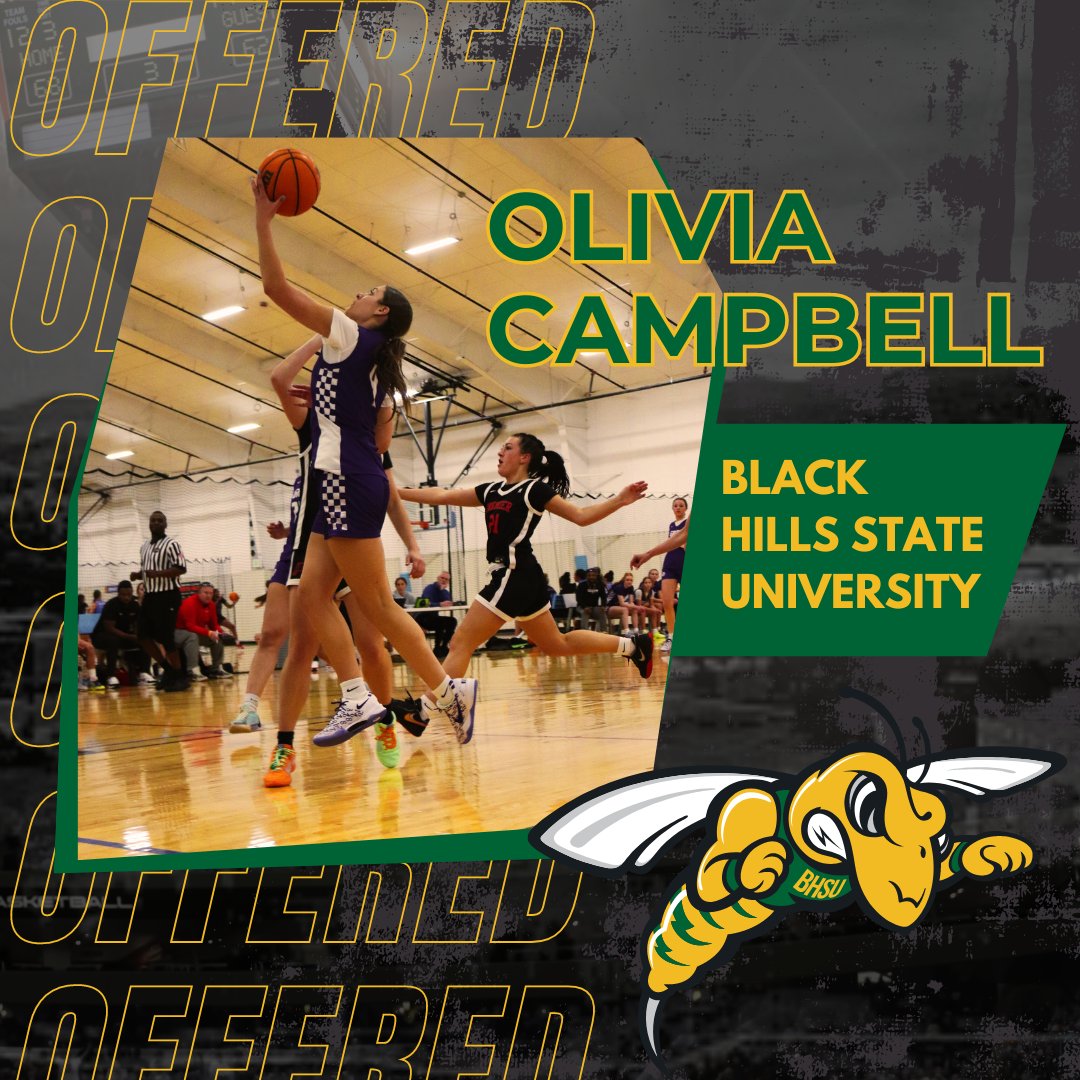 Olivia “Liv” Campbell (@livnation2) on Twitter photo After a great call with <a href="/CoachErickson6/">Rachel Erickson</a> today, I am honored and excited to receive an offer to play basketball at <a href="/BHSUWBB/">Black Hills State WBB</a>! Thank you Coach Erickson, I look forward to seeing the campus and facilities, and learning about your program!
<a href="/grithoops/">GRIT</a> After a great call with <a href="/CoachErickson6/">Rachel Erickson</a> today, I am honored and excited to receive an offer to play basketball at <a href="/BHSUWBB/">Black Hills State WBB</a>! Thank you Coach Erickson, I look forward to seeing the campus and facilities, and learning about your program!
<a href="/grithoops/">GRIT</a>
