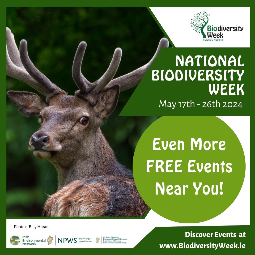 There are now over 250 events listed for Biodiversity Week around the country! Have a look on our website to find one near you! biodiversityweek.ie/events-calenda… @NPWSIreland @HeritageHubIRE #BiodiversityWeek2024