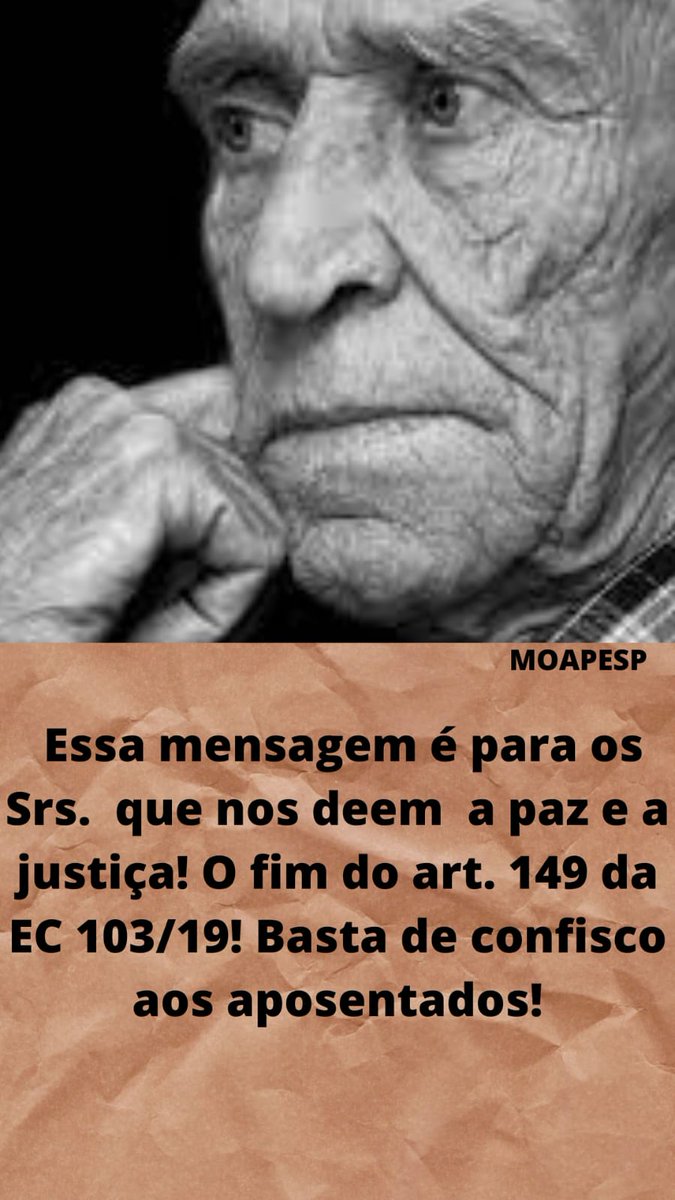 O sonho da aposentadoria virou um pesadelo depois do artigo 149 da EC103/19!
Mudar essa situação é imprescindível! 

@STF_oficial
@gilmarmendes
@LRobertoBarroso
@nunesmarquesK
@MinAMendonca
@alexandre
@Cristianozaninm 
@FlavioDino
Dignidade já!

#JustiçaParaAposentados