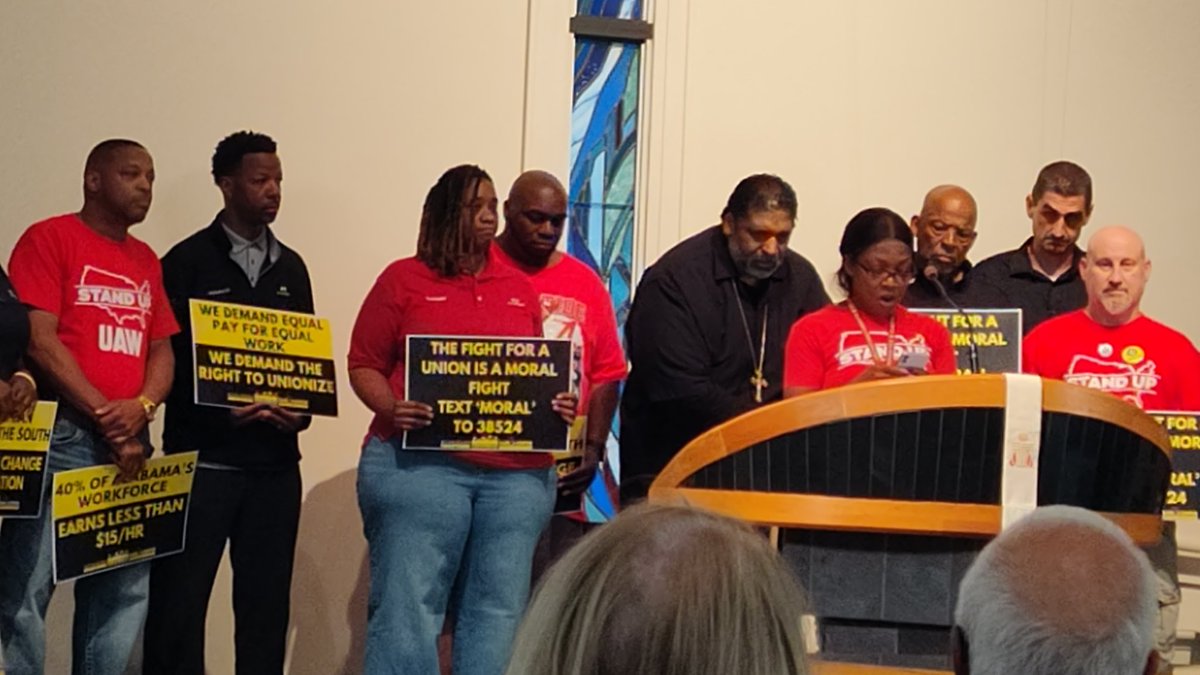 I'm at a church tonight listening to Hyundai workers preach about being David, up against the Goliath of Hyundai and Alabama state leaders who don't want them to have the power to get a pension, to get health insurance, to have safe & consistent working conditions.