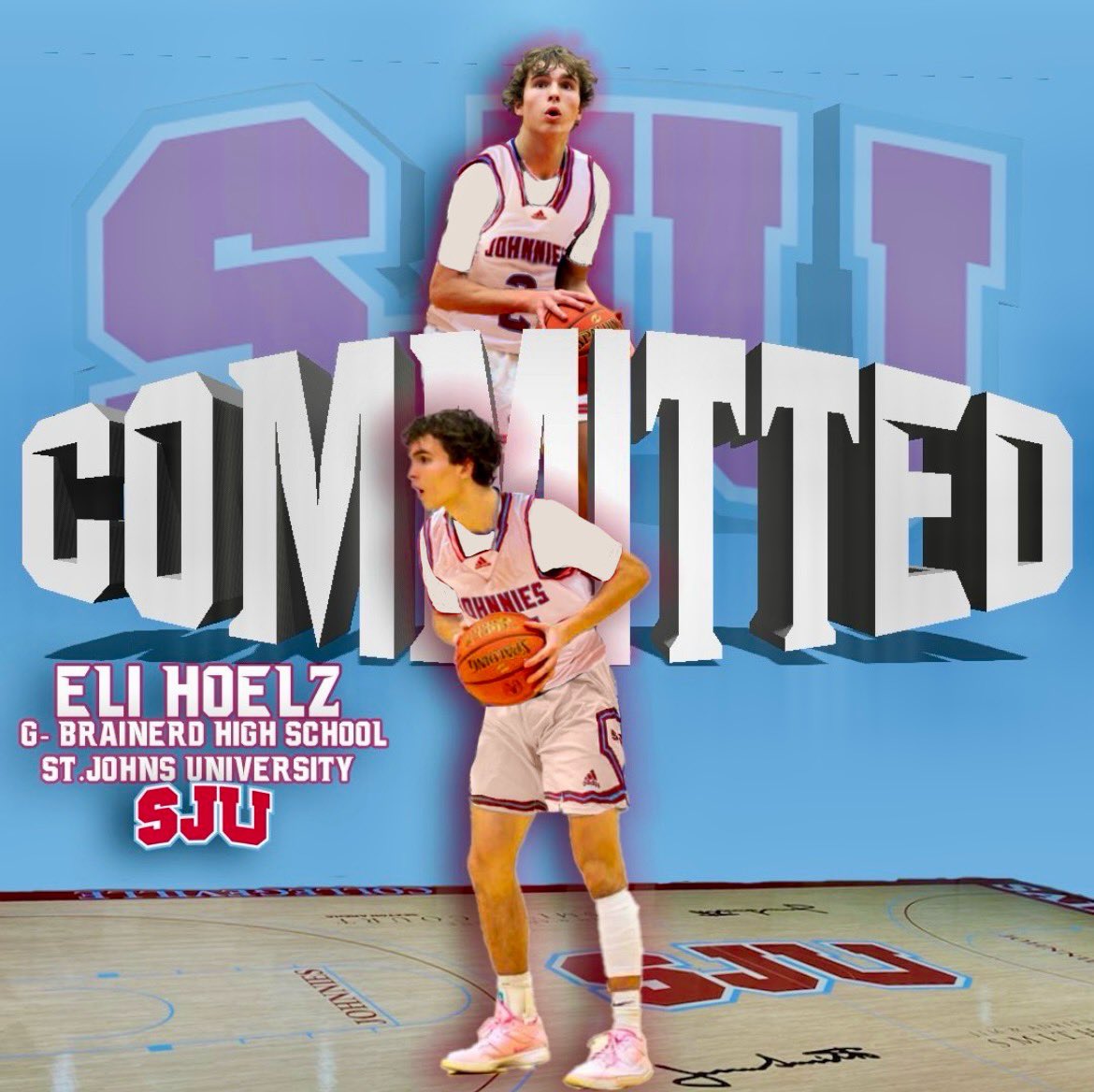 Eli Hoelz (@eli_hoelz) on Twitter photo Excited to announce my commitment to play basketball next year at St. John’s!! Go Johnnies🔴⚪️ <a href="/CoachDQ_/">Danny Quinn</a> <a href="/SJU_Basketball/">SJU Basketball</a> Excited to announce my commitment to play basketball next year at St. John’s!! Go Johnnies🔴⚪️ <a href="/CoachDQ_/">Danny Quinn</a> <a href="/SJU_Basketball/">SJU Basketball</a>