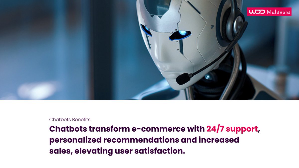 How are chatbots changing e-commerce?

Chatbots transform e-commerce, providing instant support and personalized recommendations, driving sales.

wdd.my/blog/5-ways-ch…

#websitedesign
#kualalumpur
#digitalmarketing
