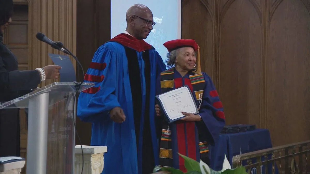 CONGRATS 🎉🎓 At 83, a woman becomes Howard University's oldest doctoral graduate. bit.ly/4bgUlOC