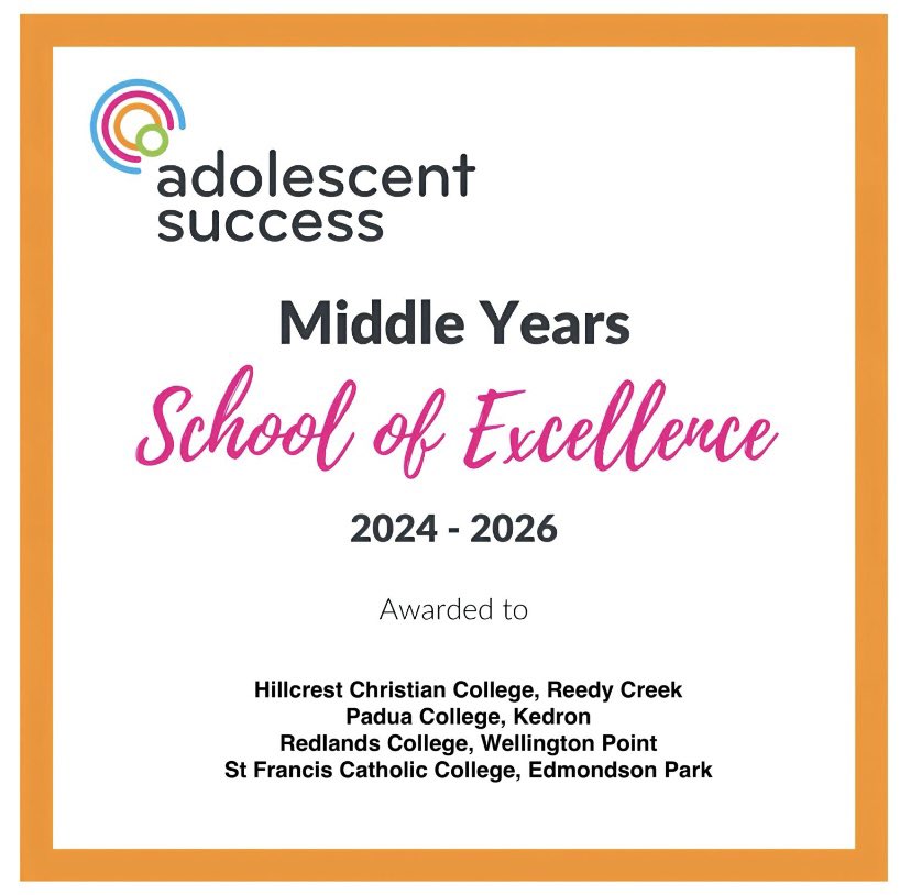 IMPORTANT ANNOUNCEMENT - OUR 2024-2026 MIDDLE YEARS SCHOOLS OF EXCELLENCE (MYSOE)
Adolescent Success MYSOE is an endorsement program for middle years education in Australasia 
Congratulations! Exemplary work in the middle years.