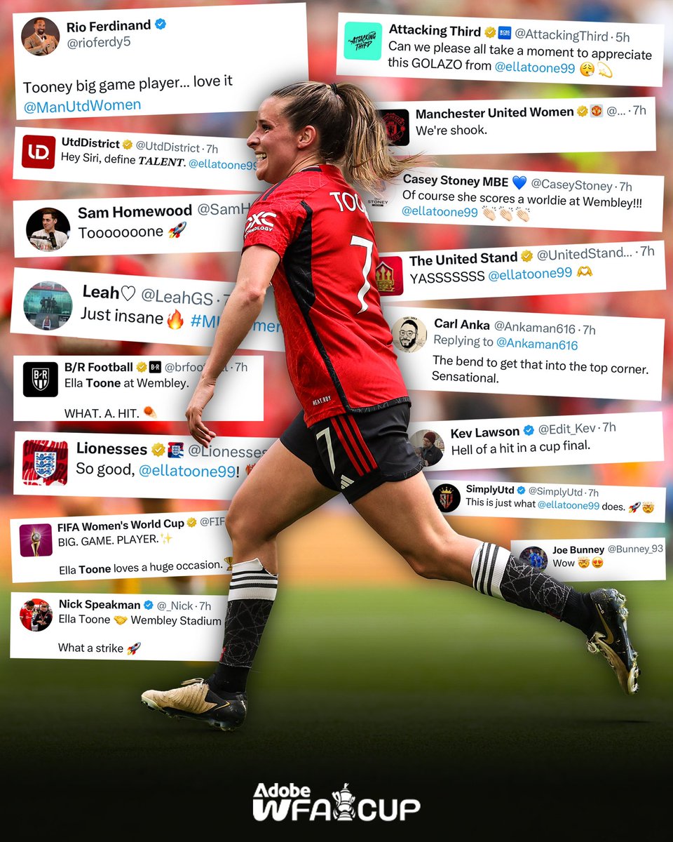 The internet reacts to @ellatoone99’s incredible goal 📱

#AdobeWomensFACup