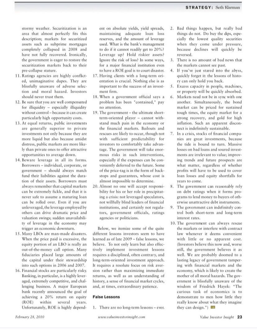 F_Compounders's tweet photo. The Forgotten Lessons of 2008 by Seth Klarman of Baupost Group. https://t.co/Jpxh6OaZnI