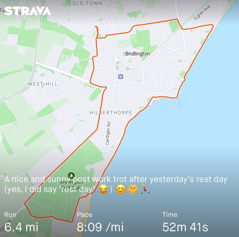 A nice and sunny post work trot after yesterday’s rest day (yes, I did say ‘rest day’ 😂) enjoyed bumbling along with the boys from Running Commentary and the ‘Malverns’ episode 😊🌞🏃‍♂️ @RunComPod