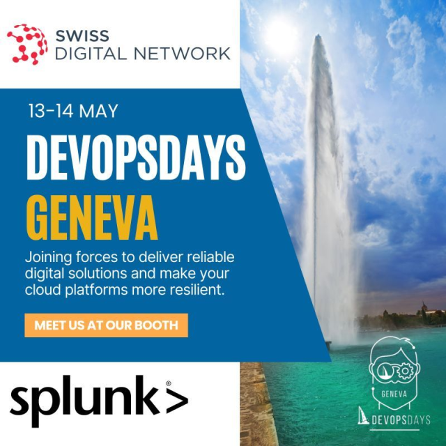 🚀 #SwissDigitalNetwork and #Splunkare teaming up as Gold Sponsors at DevOps Days in Geneva on May 13th and 14th. 🥇 Get ready for a dynamic mix of conferences, workshops, and openspaces, led by top experts from Switzerland! #DevOpsDays #Geneva 💻🛠️ bit.ly/3K08J1D