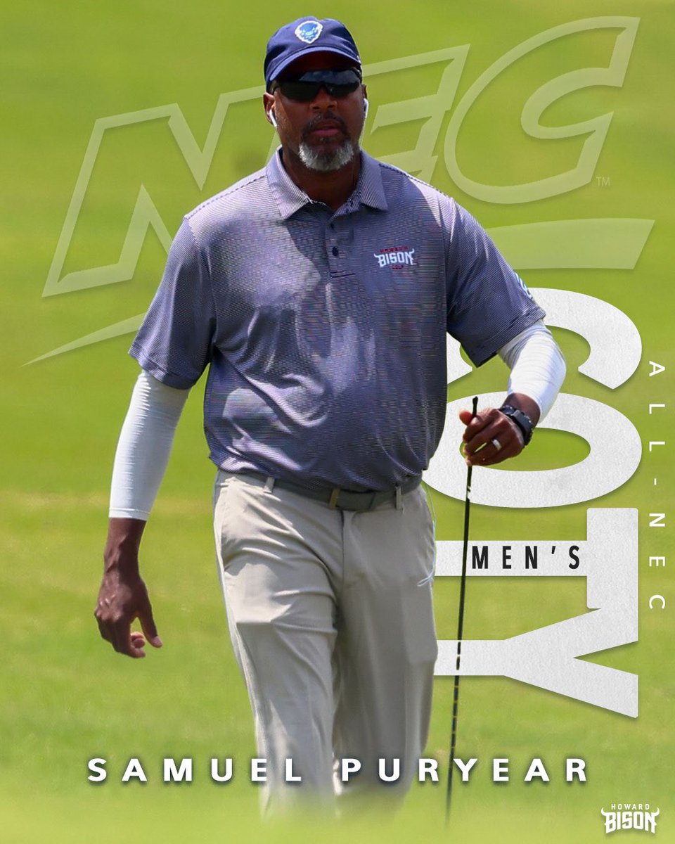 ⛳️ | Congratulations to head @hubison_golf coach Samuel Puryear on being named @necsports men’s Coach of the Year after a historical season leading the Bison to their first conference championship title and NCAA Regional! #BleedBlue