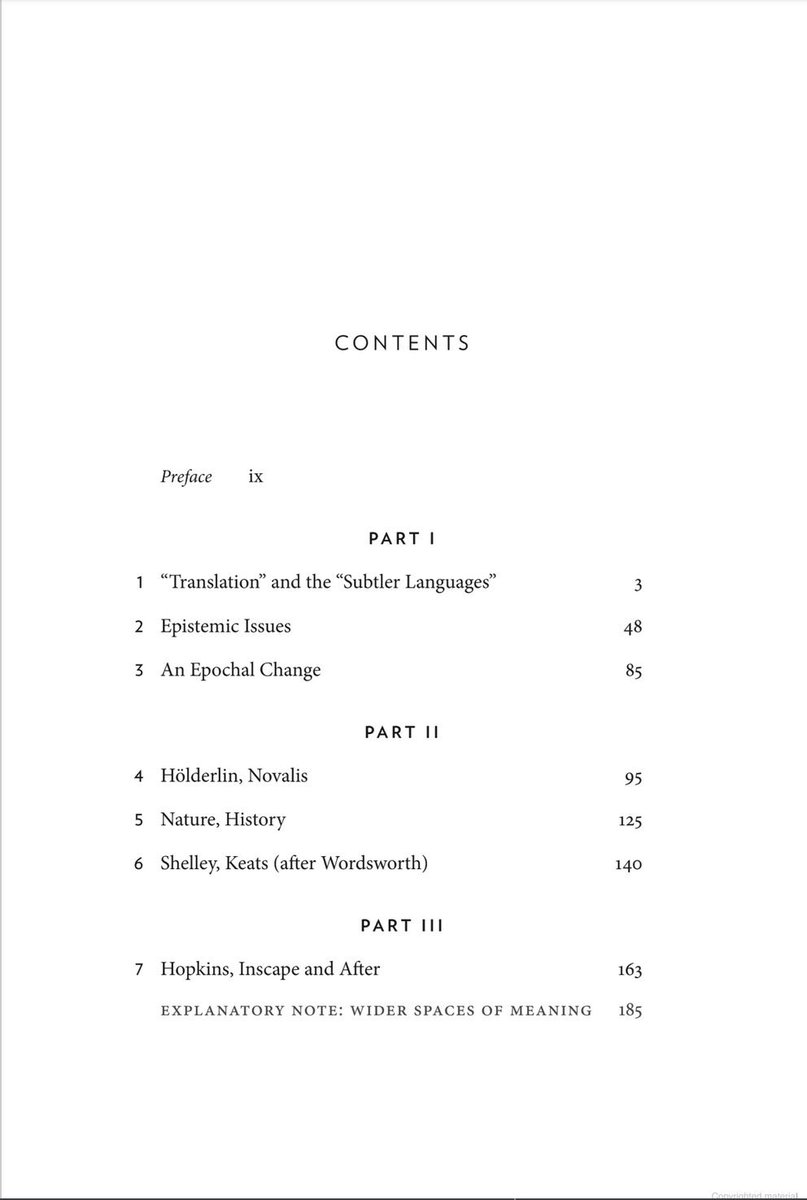 Charles Taylor's new big book "Cosmic Connections: Poetry in an Age of Disenchantment" (<a href="/Harvard_Press/">Harvard University Press</a>) has chapters on Hopkins, Rilke, Eliot and Milosz. Amazing. 
hup.harvard.edu/books/97806742…