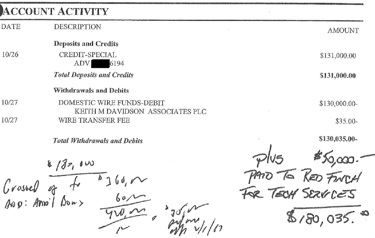 Cohen continuing to testify about perhaps the most important document in the case: his bank statement with his and Weisselberg's handwriting breaking down the repayment scheme 'Grossed up' for taxes Devastating corroboration of the witness👇