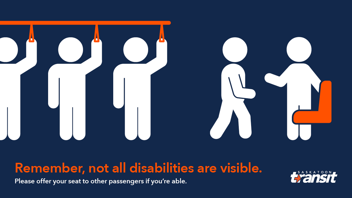 🚌 💺 Seats closest to the doors are for persons with reduced mobility, including those with disabilities, pregnant or older adults. If you’re able, please offer your seat to other passengers who may need it. 💙 #YXETransit