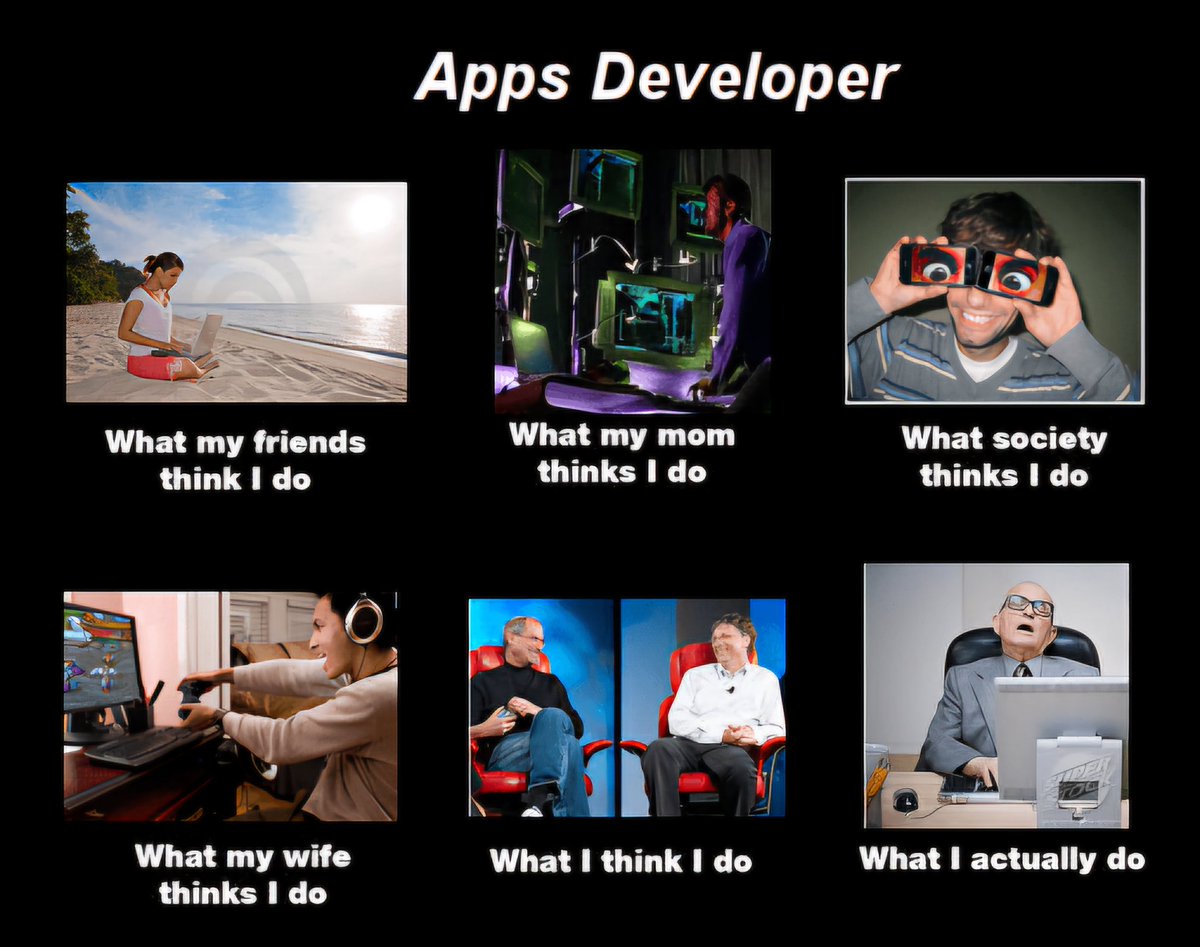 What people think I do as an apps developer 😄 #Memes #TechHumor #Jokes