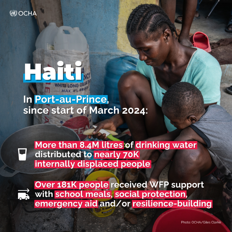 UN's tweet photo. Haiti: Violence continues to spread in Port-au-Prince.

Recent attacks by armed groups have triggered a new wave of displacement.

UN humanitarians &amp; partners are providing vulnerable communities with food, shelter &amp; other essential services. https://t.co/YO3tXMpxtp https://t.co/fTVXr86Imq