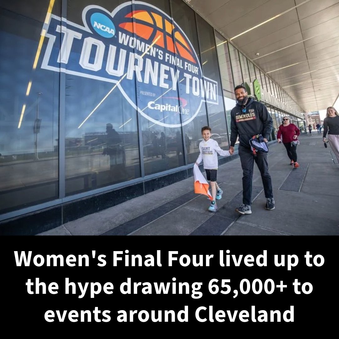 🚨 Breaking News: The Women's Final Four not only drew sold-out crowds to Rocket Mortgage FieldHouse — & a combined 40.5 million TV viewers for the semifinals and final — but saw 65,000+ more attend the week’s ancillary events around Cleveland. @TheCLE crainscleveland.com/sports-recreat…