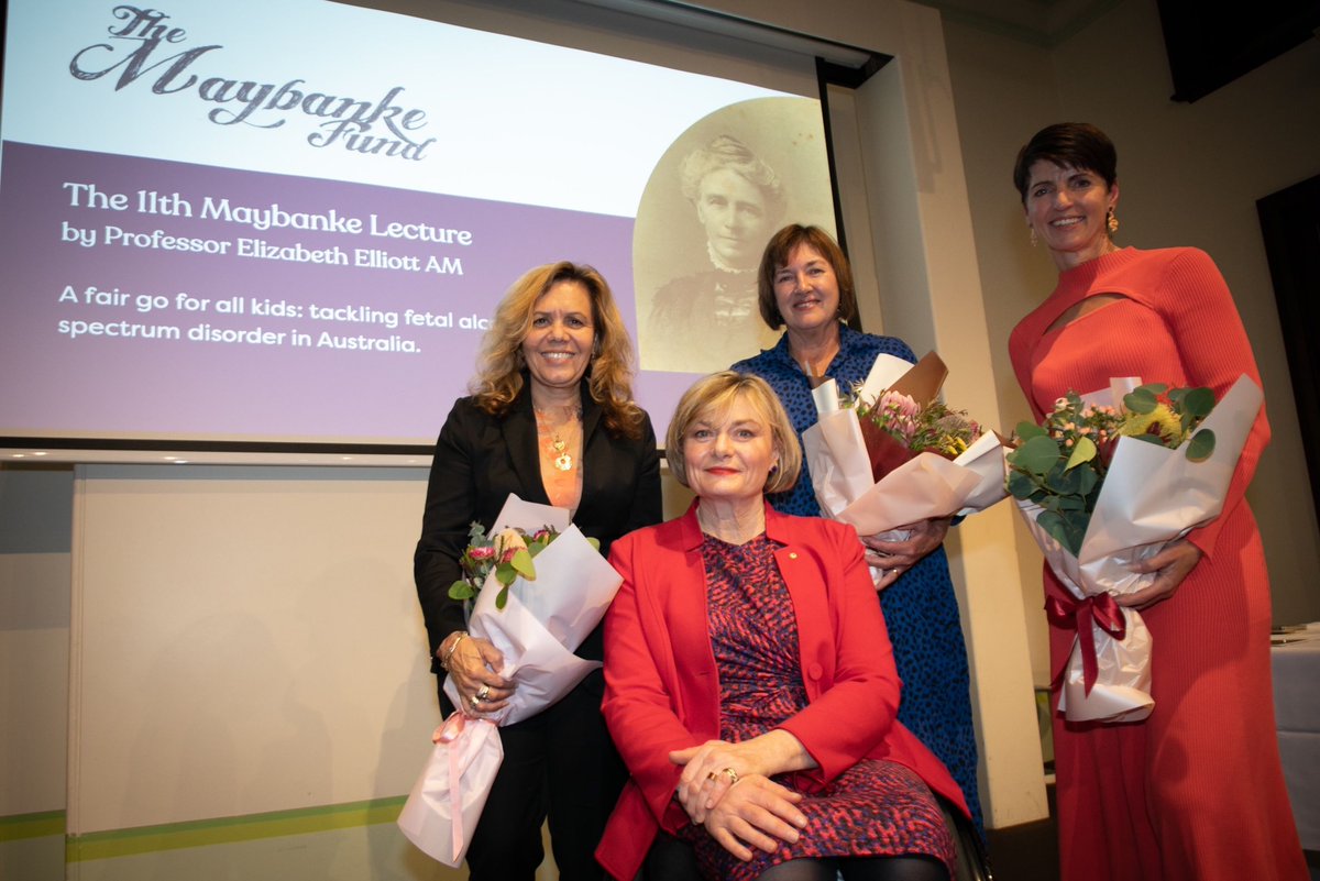 NOFASD Board Member Professor Elizabeth Elliott AM, (3rd from left) gave the 11th Annual Maybanke Lecture. Her topic: “A fair go for all kids: tackling Fetal Alcohol Spectrum Disorder in Australia”, was well received & showed the importance of building awareness of #FASD.