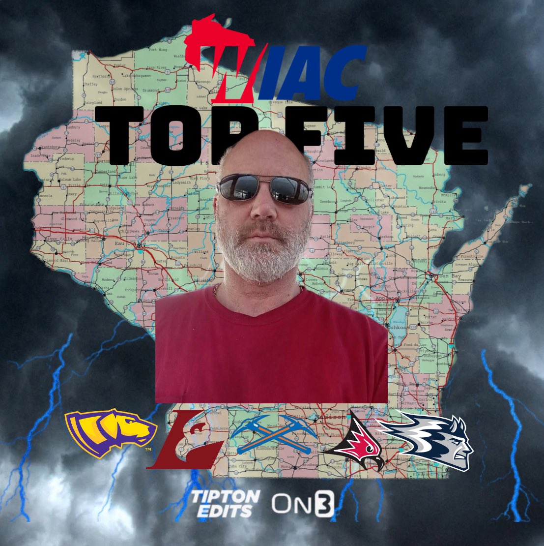 MikeAshley40's tweet photo. My Top Five. I would like to announce that whatever University is chosen will get a significant portion of my salary donated to their Varsity NIL Collective. Let me know in the comments who you want to see me cheering for next year. S/O to @joetipton for the graphic. #WIAC https://t.co/D1lC6MSCsG