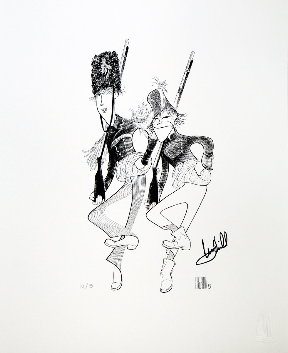 The force is strong with this print! The master of the stage and screen, @MarkHamill, signed this print of him and Harry Groener in Harrigan ‘N Hart, which is available in our auction with Broadway Cares. Bid now at BroadwayCares.org/Hirschfeld