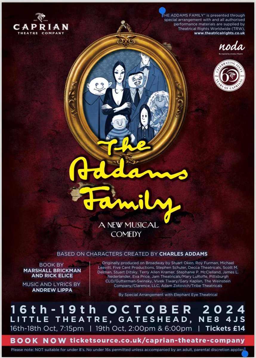 <a href="/CaprianTC/">Caprian Theatre Company</a>'s October 2024 Production at The Little Theatre Gateshead, home of <a href="/PPGateshead/">Progressive Players Gateshead</a>.

<a href="/DramaGroups/">Drama Groups</a>