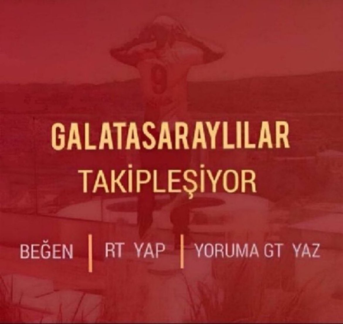 Galatasaray'lı hesaplar birbirini takip etsin çok fazla kapanan hesap var 🔥

Güçlü sosyal medya güçlü Galatasaray Rt yapın beğenin ve birbirinizi takip edin 💛❤️🦁

⚠️ Amaç karşılıklı takipleşip tüm hesapları büyütmek ✊

#GslilerTakipleşiyor
#GALATASARAYlılarTakiplesiyor