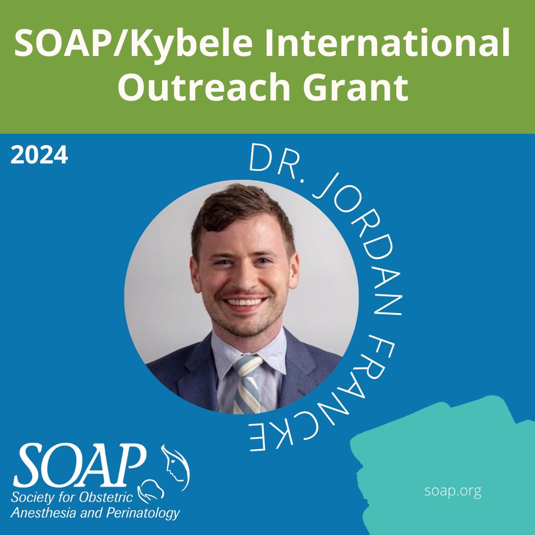 Congrats to Dr. Jordan Francke, this year's recipient of the SOAP/Kybele International Outreach Grant. His research focus: Development of a Novel Obstetric Anesthesia Simulation Curriculum for Low and Middle Income Countries: A Pilot Study in Hue, Vietnam. buff.ly/39rIAtA