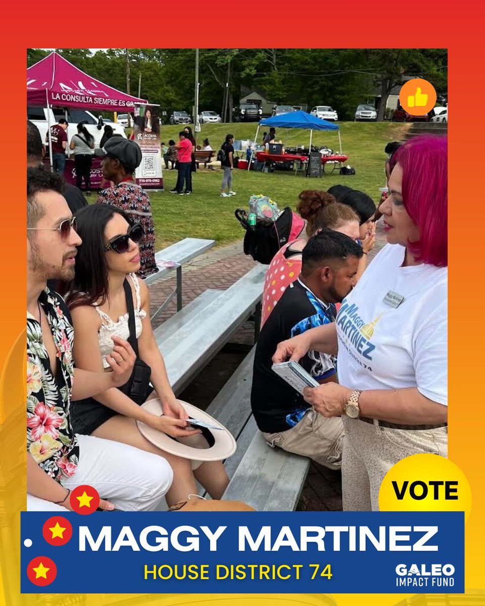 ‼️ENDORSEMENT ALERT‼️: Maggy Martinez is an experienced public relations expert and business owner running to represent State House District 74. 

Learn more about Maggy’s campaign by visiting MaggyMartinez.com

#galeoimpactfund #gapol #georgia #latinosenatlanta