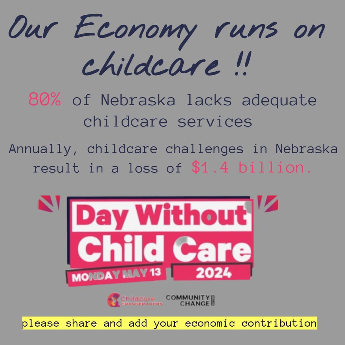 Today is #DayWithoutChildCare & providers are bringing awareness to this day in many ways. @NebraskaEarly PA Alum Shannon H., owner of a FCC is bringing awareness by remaining open. Serving children in her care allows parents to collectively work 72hrs! @MomsRising @UPLAN_USA