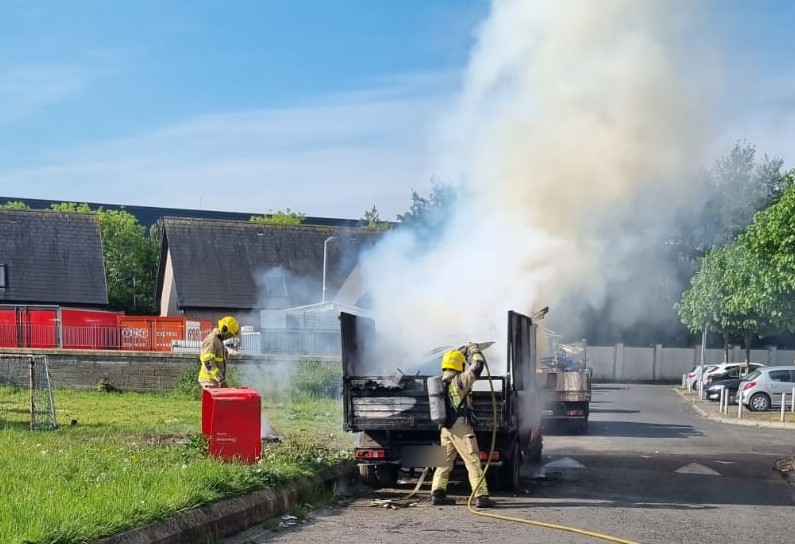 Firefighters from Tallaght fire station were called to a commercial vehicle fire this week. Commercial vehicles such as vans often have a large fire load due to the nature of their cargo.
