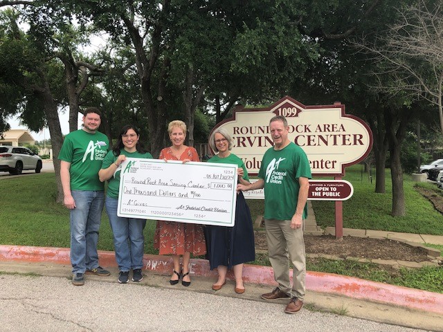 Last week, we presented @RoundRockASC with a donation in support of their environmental help in our community.💚 Not only does this community partner provide services to families in crisis, but they also help keep items from potentially going to landfills by accepting donations.