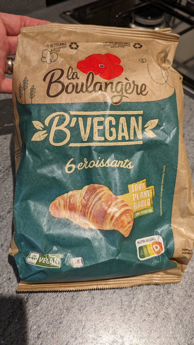 Can't resist these such a shame they went to the trouble of a paper bag but each croissant is plastic wrapped 🙄 #Vegan 😋😋