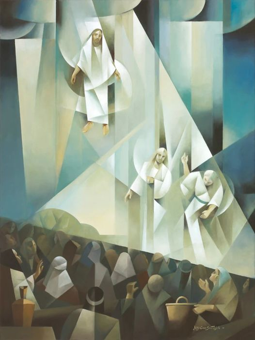 The Ascension by Jorge Cocco Santángelo (1936 -    )
#DivinityArrived #artandfaith #apaintingeveryday
#LoveCameDown #betweenstories #KyrieEleison #goodfriday #easter #resurrection #emmaus #prayers #AscensionDay jorgecocco.com Info from Wikipedia in comments. 1/3