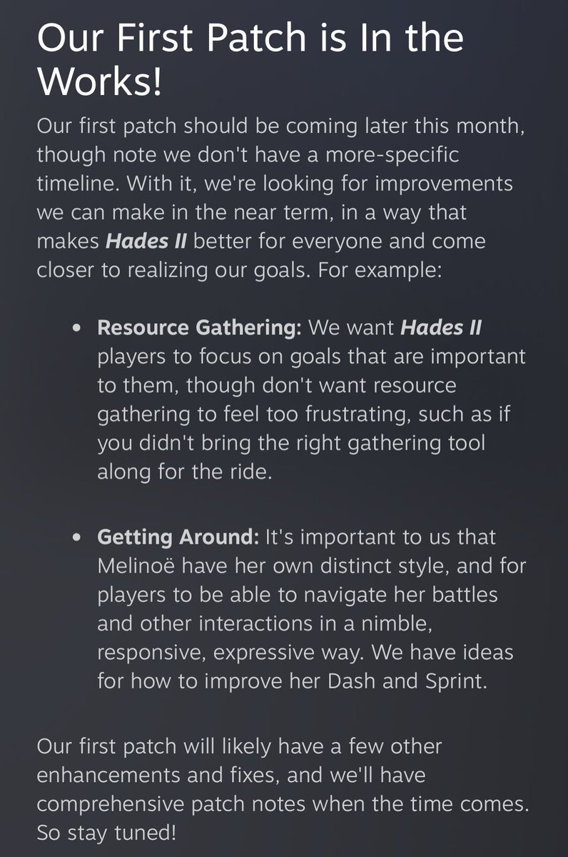 Hades II Updates tweet media