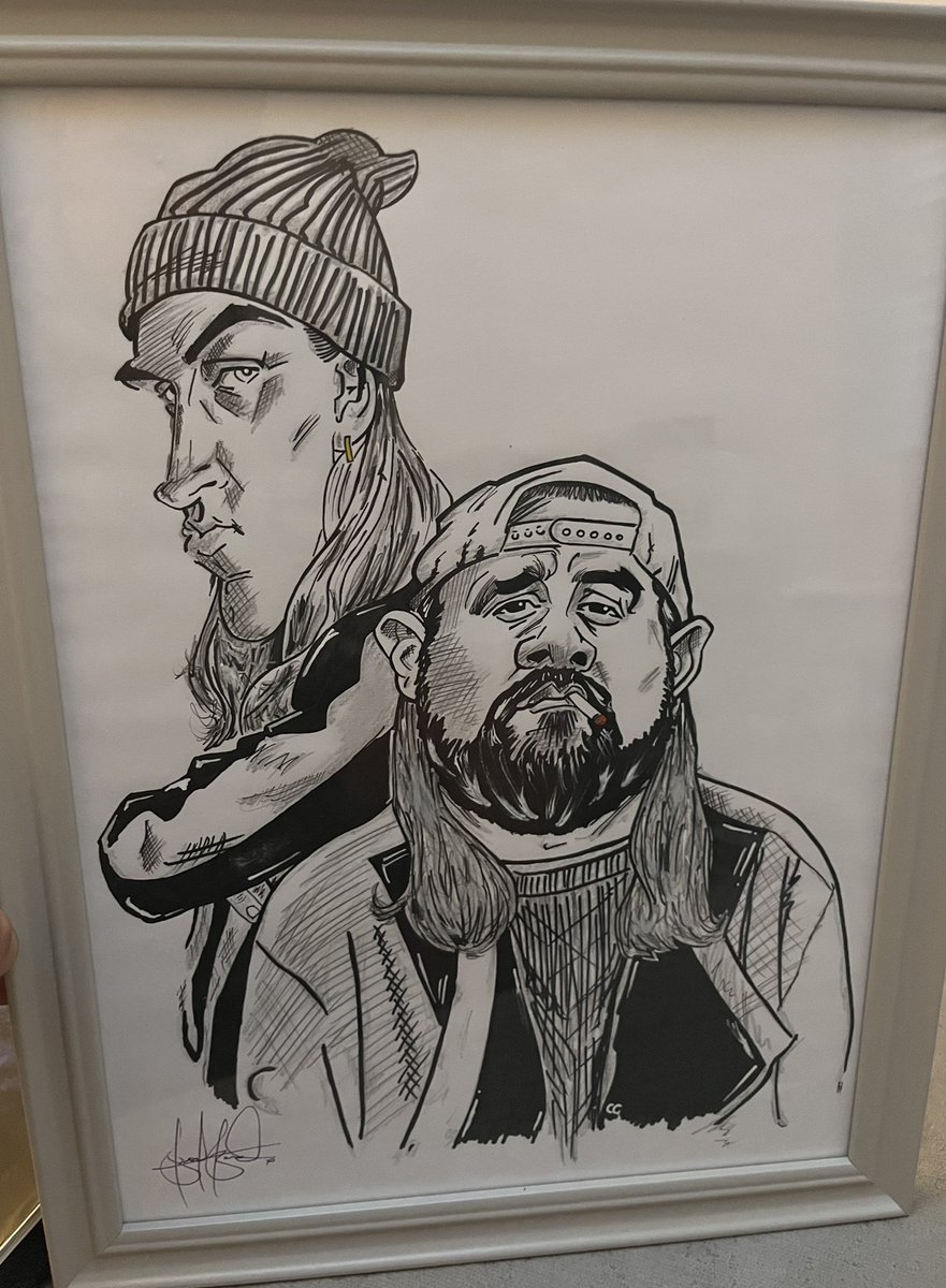 My 40th birthday today and one of my oldest and best pals @stuwybond drew this for me! First watched clerks together 25 years ago and it’s where my passion for movies started. Thanks Stuwy. Absolutely love it! @JayMewes @ThatKevinSmith @BrianCOHalloran @ThatClerksGirl