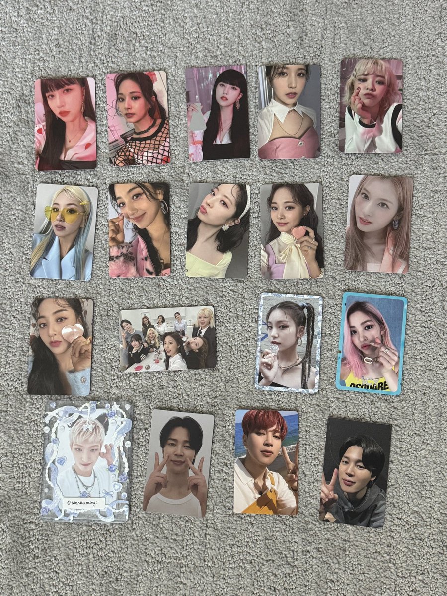 WTS TWICE ITZY BTS PHOTOCARDS

hi guys im trying to downsize my collection a bit and save up some money for the ateez tour😭 qyop bc i dont really know how to price these but they are all album pcs! pls rt and share

#wtstwice #wtsitzy #wtsbts #bts #twice #itzy #photocard #wtspcs