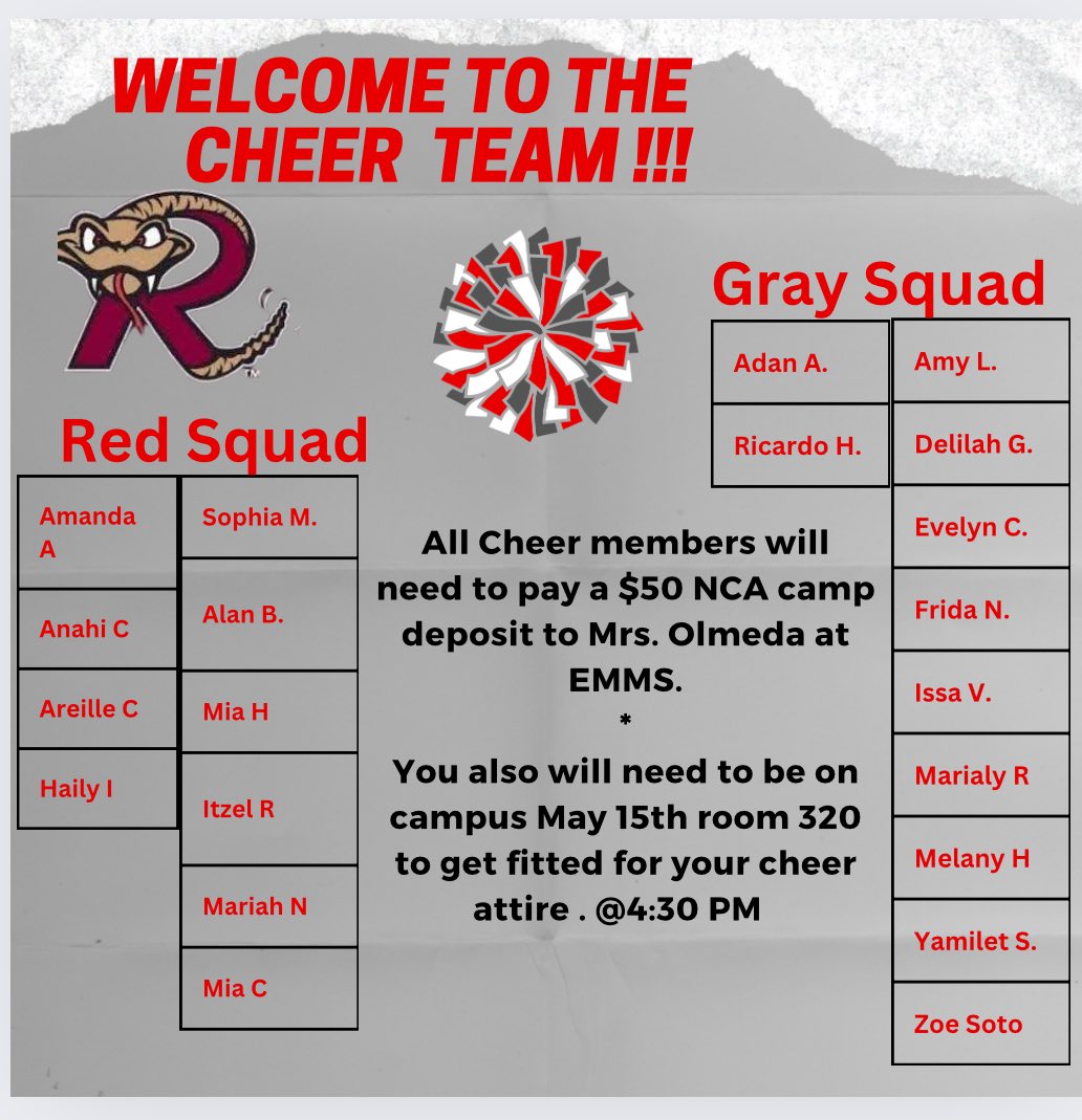 ViewCheer's tweet photo. Drumroll…. Welcome to the Rattler CHEER TEAM! https://t.co/hhxzyAvKbE