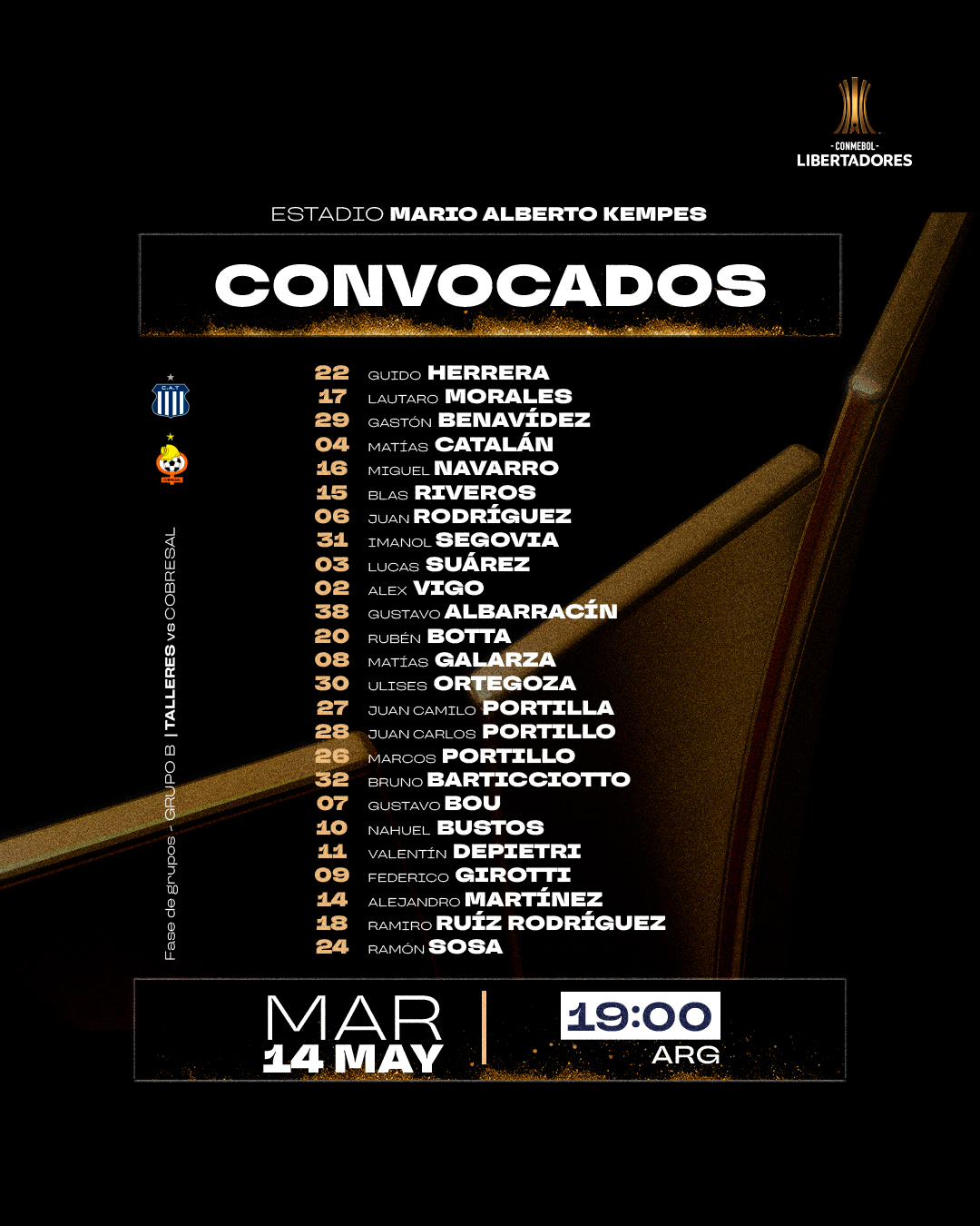 Talleres recibe a Cobresal por Copa Libertadores: hora, TV y formaciones | Canal Showsport