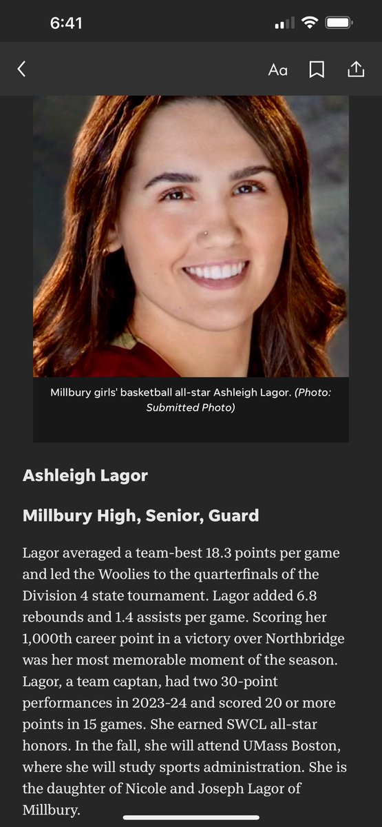 Final accolade for her HS career, well deserved <a href="/alagor13/">Ashleigh Lagor</a>