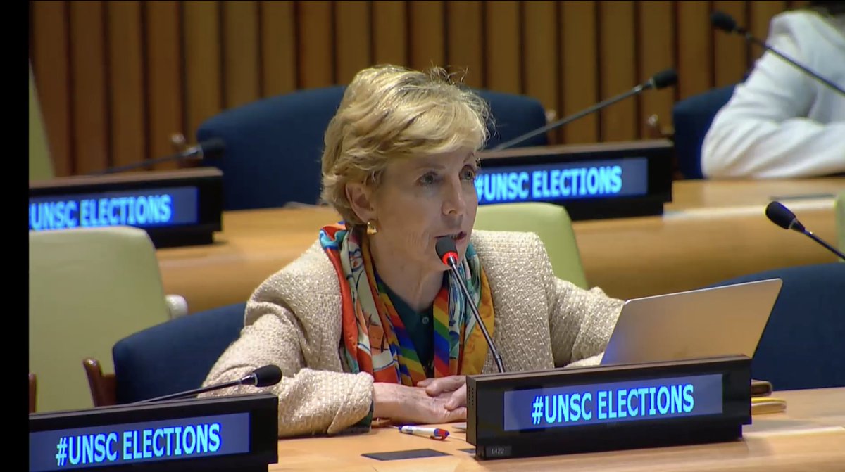 Gay Rosenblum-Kumar from @Peaceforce asks 'Protection of civilians (POC) has become a large part of Council mandates in both peacekeeping settings and other complex conflict settings. Could you share your views on the role of civil society in POC?' #UNSCElections