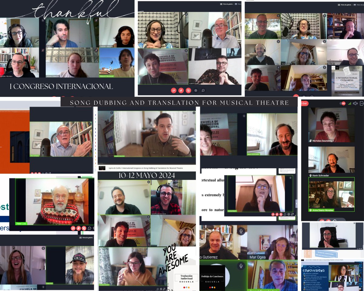 Muchas gracias por haber hecho posible Lyrics &amp; Crafts: I Congreso Internacional sobre Doblaje de Canciones y Traducción para Teatro Musical.

Ha sido maravilloso contar con profesionales y académicos de tantos países que se sumaron a esta iniciativa.

#lyricscrafts