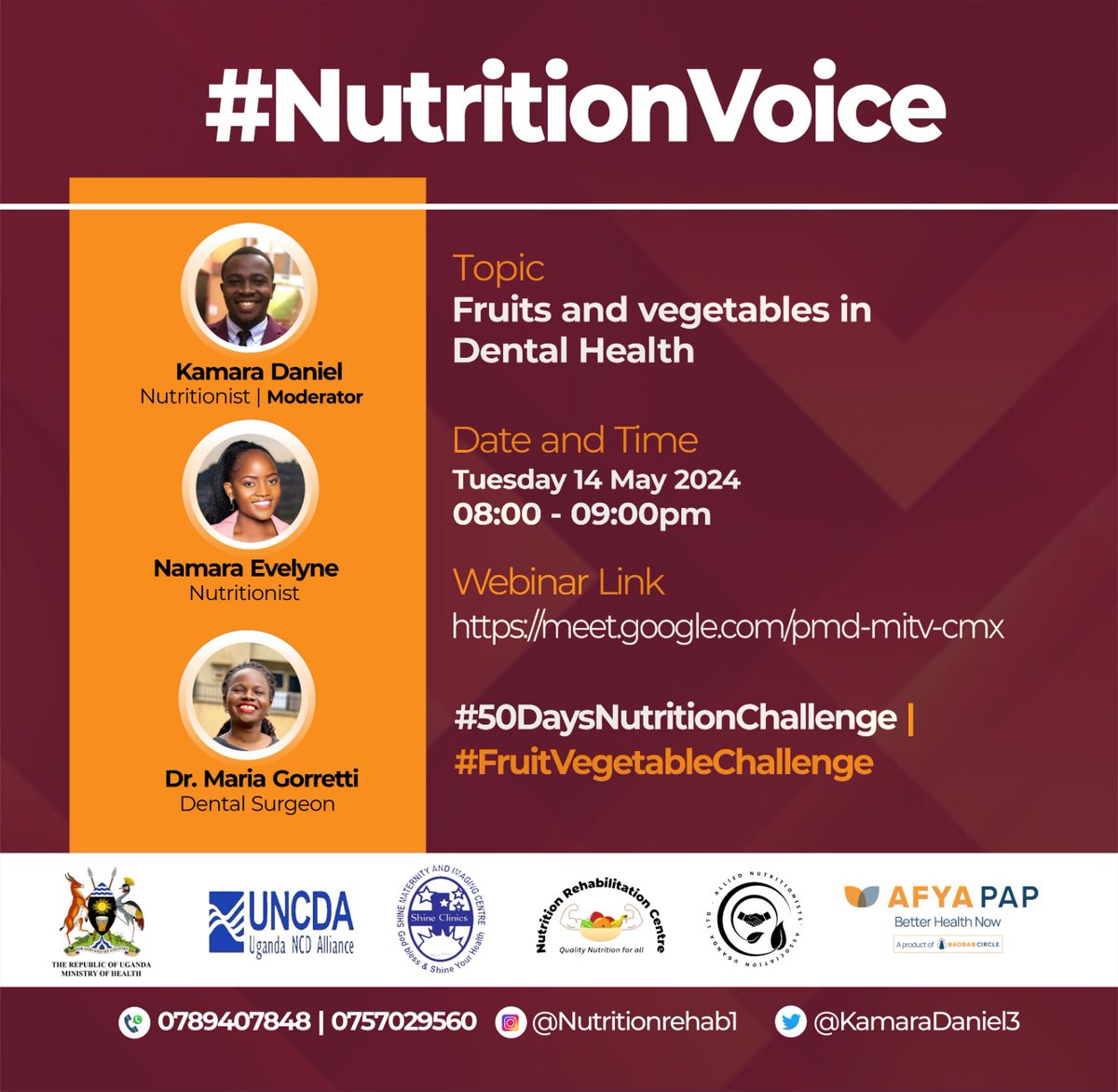 This Tuesday 8-9pm, on our webinars... Eat Fruits & Veggies for your Dental Health. This marks our 7th Webinar in the #FruitVegetableIntakeCampaign | #NutritionistVoice. 🥑🍆🫑🌶️🥒🫛🥦🥬🍒🍉🍌🍇🍓 Use this link.. meet.google.com/pmd-mitv-cmx